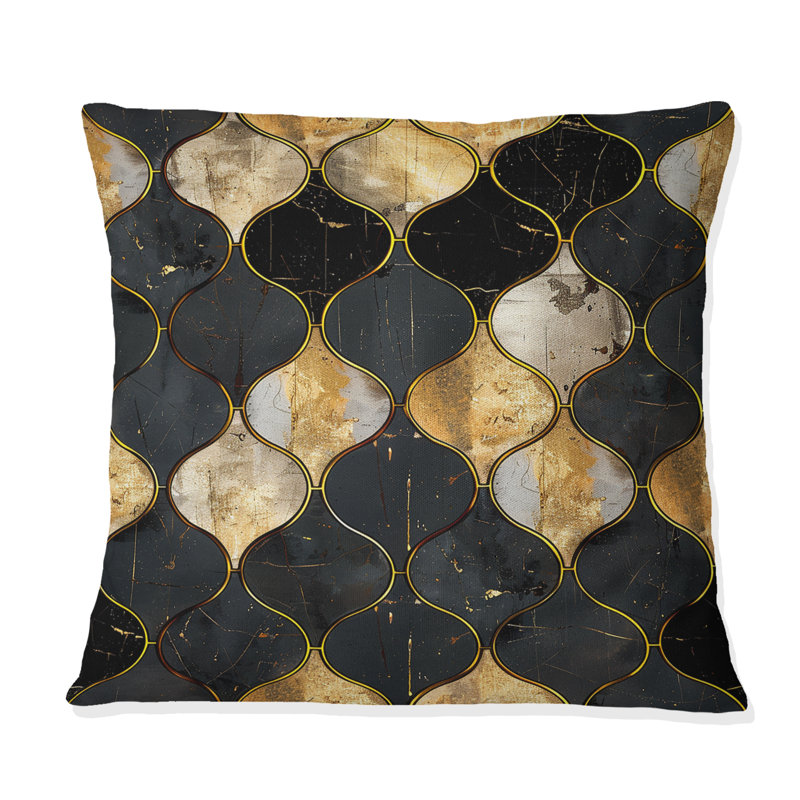 Coussin Mid-Century Glam Tiles III, H 16 po x l 16 po