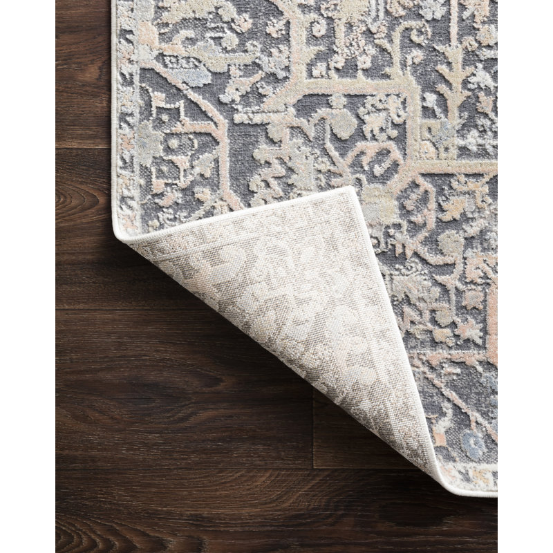 Tapis oriental gris Cudahy, Carré 1 pi 6 po