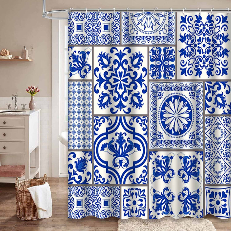 Rideau de douche Patchwork Tile, L 72 po x l 84 po