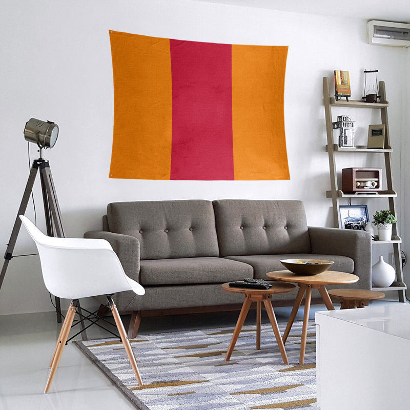 Tapisserie en polyester Tampa, H 68 po x l 80 po, Orange / Rouge