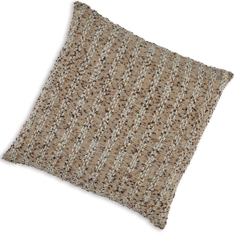 Ensemble de 4 coussins décoratifs 22 po Lany, fermeture à glissière, brun Lany