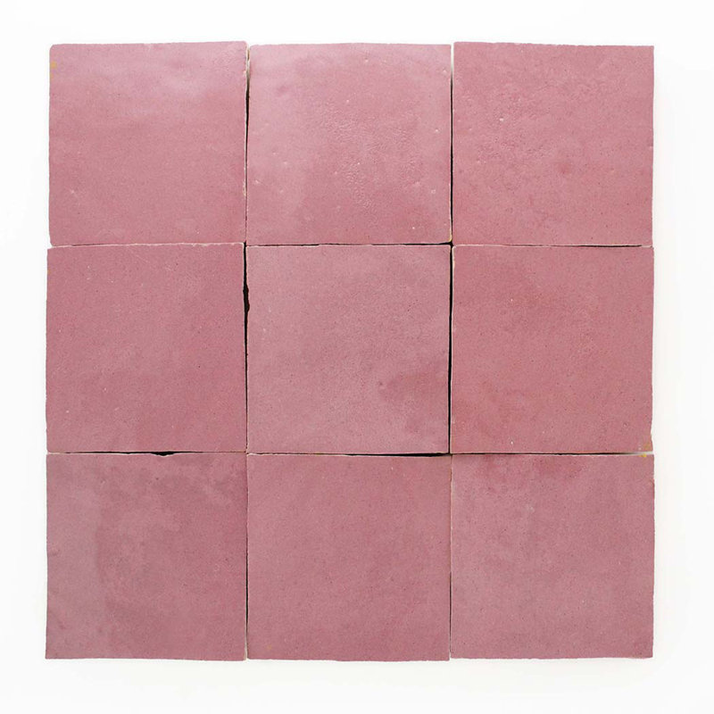 Carreau de céramique 4 po x 4 po Moroccan Zellige, Vieux rose