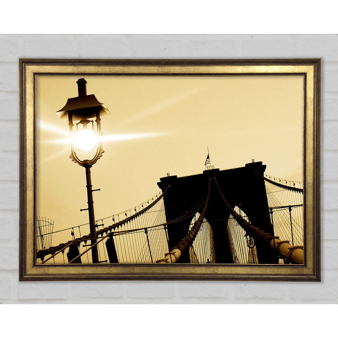 Brooklyn Bridge Street Light Retro - Druck