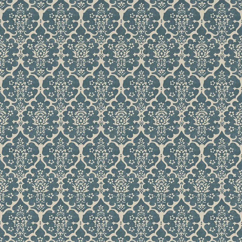 Schumacher x Veere Grenney Burley Wallpaper, Peacock Blue