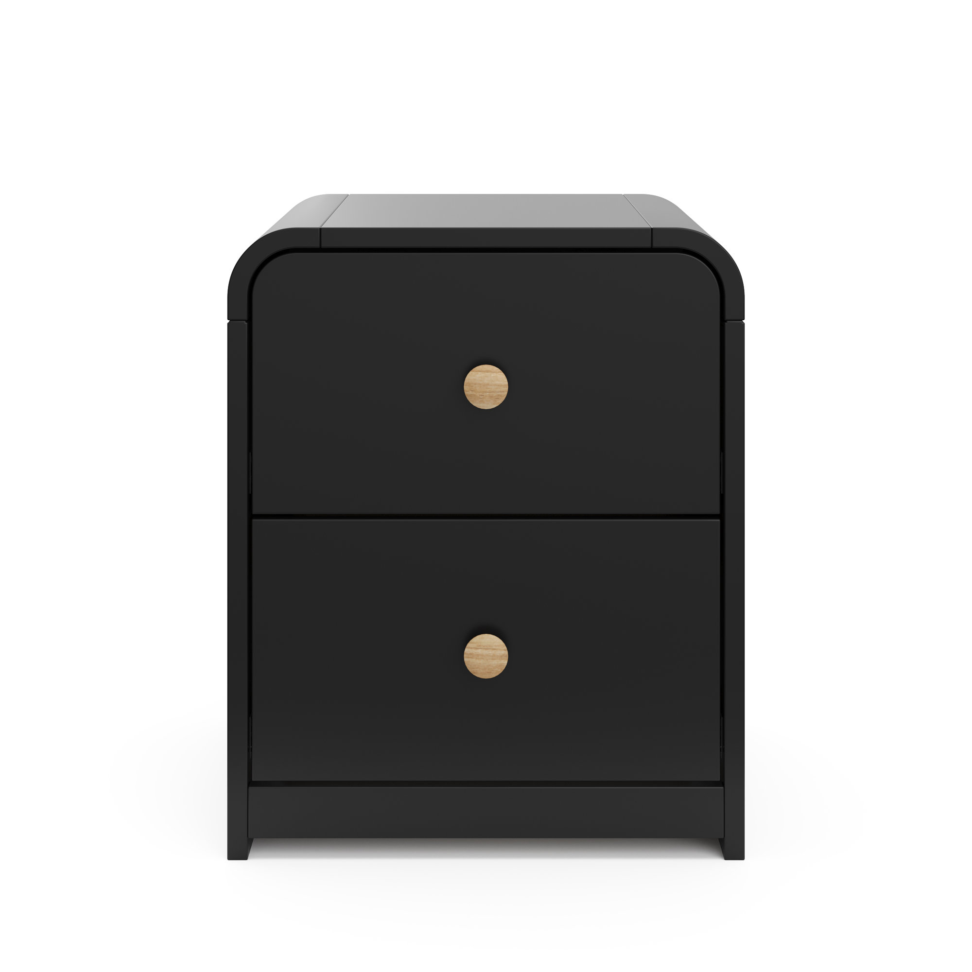 Santos 2-Drawer Nightstand, Black