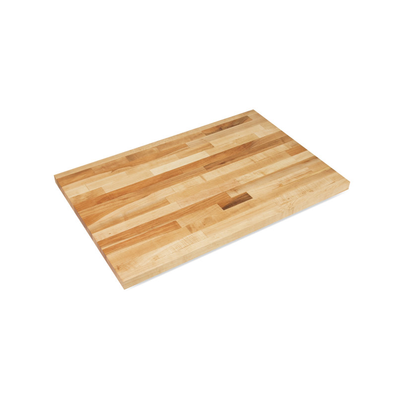 Wood Work Table with Undershelf, 35" H x 84" W x 24" D
