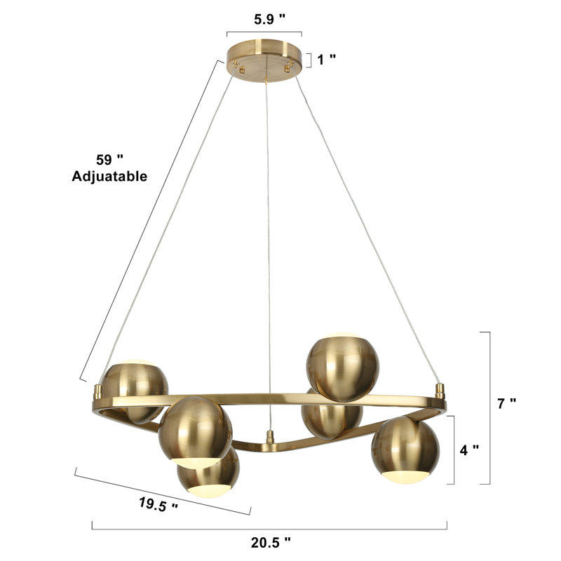 Bhagwan 6 - Light Statement Geometric LED Chandelier