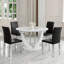 Ensemble de table de salle à manger 47,2 po, table de salle à manger moderne avec chaises à dossier haut en similicuir-118758755-118758757