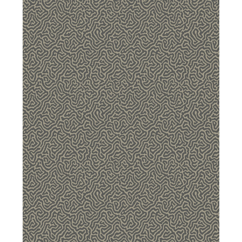 Curio Vermicelli Abstract Wallpaper Roll, Black/Linen