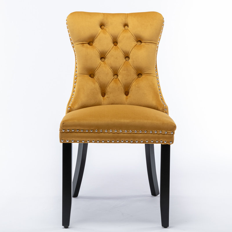 Chaise d'appoint, Velours doré / noir