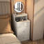 Bureau de coiffeuse blanc 3 en 1 avec miroir et rangement spacieux, station de charge, tabouret rembourré, coiffeuse compacte à 2 tiroirs-121086356