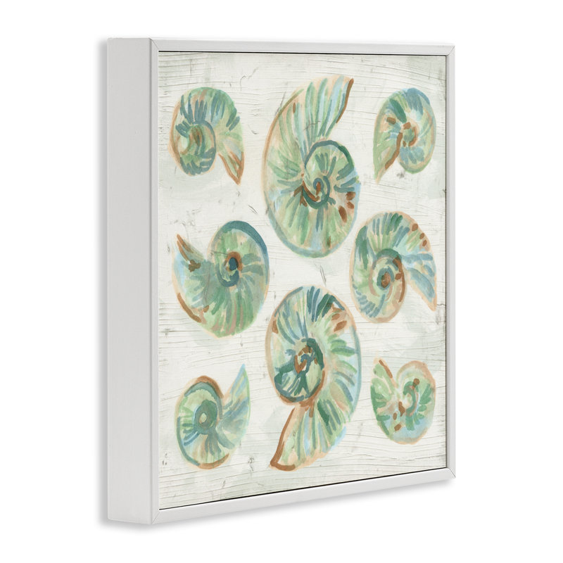 Giclée encadrée, design par June Erica Vess, Giclée encadrée blanc bord de mer, H 12 po x l 12 po