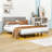 Jareli Queen Upholstered Floating Platform Bed with Light and Headboard-2145535349