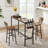 Bar Table Set With Wine Bottle Storage Rack. Rustic Brown, 47.24'' L X 15.75'' W X 35.43'' H.