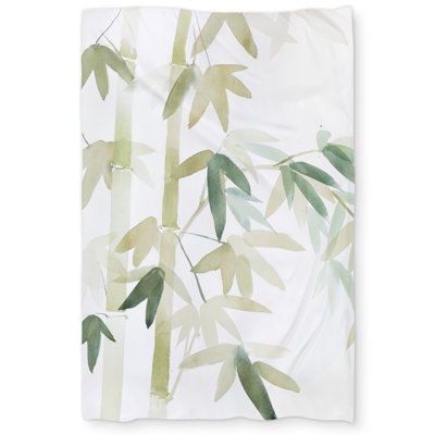 Watercolor Bamboo Leaves Duvet Cover | Green Exotic Home Decor