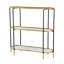 Console 48,5 x 16,5 x 50 po à 3 niveaux, tablette miroir en or noir