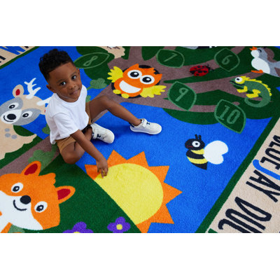 Tapis de classe KidCarpet.com « Alphabet de la forêt », rectangle de 183 x 260 cm