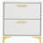 White and Gold 2-Drawer Rectangular Nightstand-1680929030