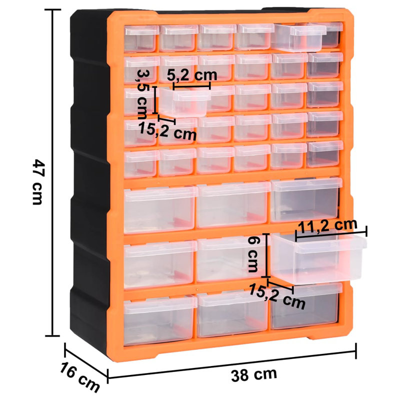 Rebrilliant Plastic Bin, Orange/Black