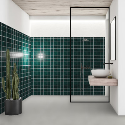 Recollect 4" W x 4" L Glass Wood Look Tile Mosaic Sheet