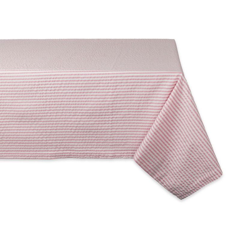 Wilford Seersucker Tablecloth, 84" L x 60" W, Aqua Blue