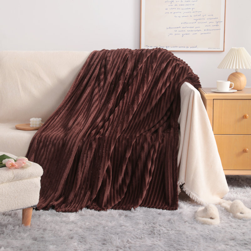 Couverture en flanelle ultra-douce, Brun