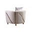 Chaise en velours revêtue de bois beige