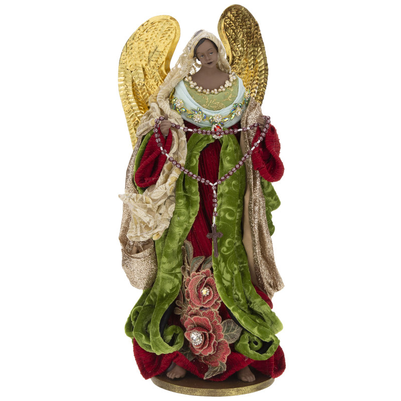 Christmas African-American Rosary Angel - 18.5 Inches