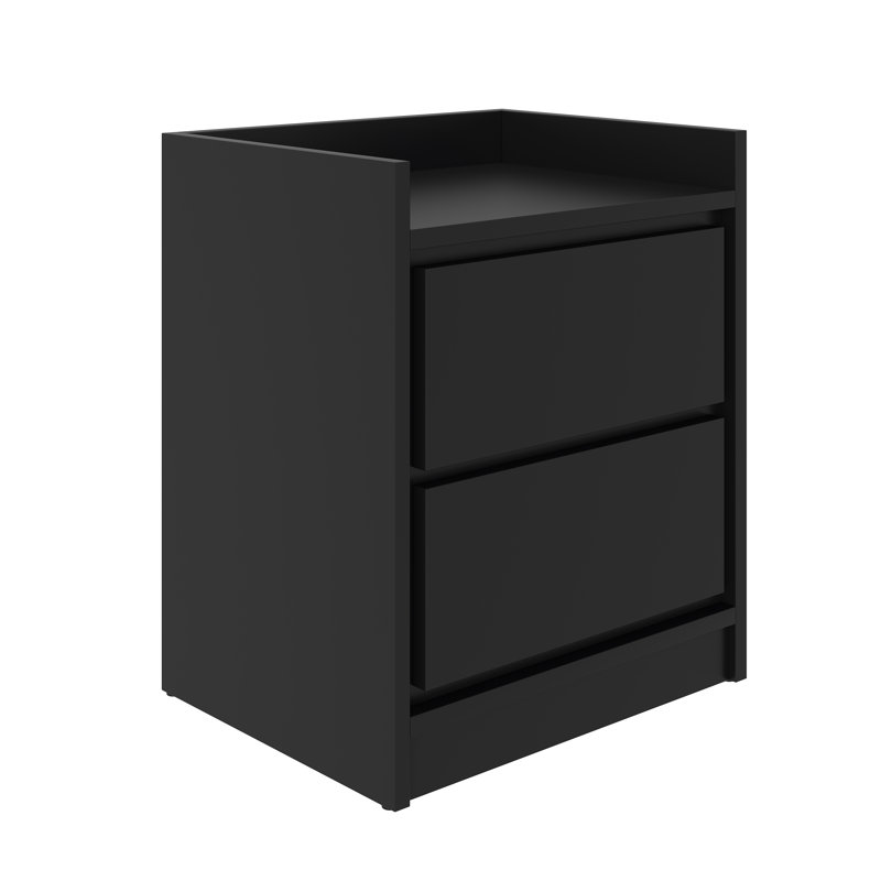 Boyd Sleep Adagio Mid-Century Modern Low Profile Nightstand, Black