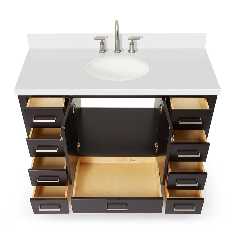 Ensemble de meuble-lavabo simple 48 po Cambridge, Oval, Espresso