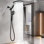 Pomme de douche double haute pression noir mat avec douchette à 9 modes et boyau de 79 po