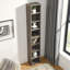 Étagère de rangement multimédia à 8 niveaux, armoire de rangement compacte CD DVD avec tablettes réglables, bibliothèque haute étroite pour le bureau à domicile, bibliothèque multifonctionnelle à deux étages