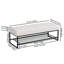 Banc rembourré polyvalent en sherpa avec tablette en métal, idéal pour la chambre à coucher, le salon et le vestibule