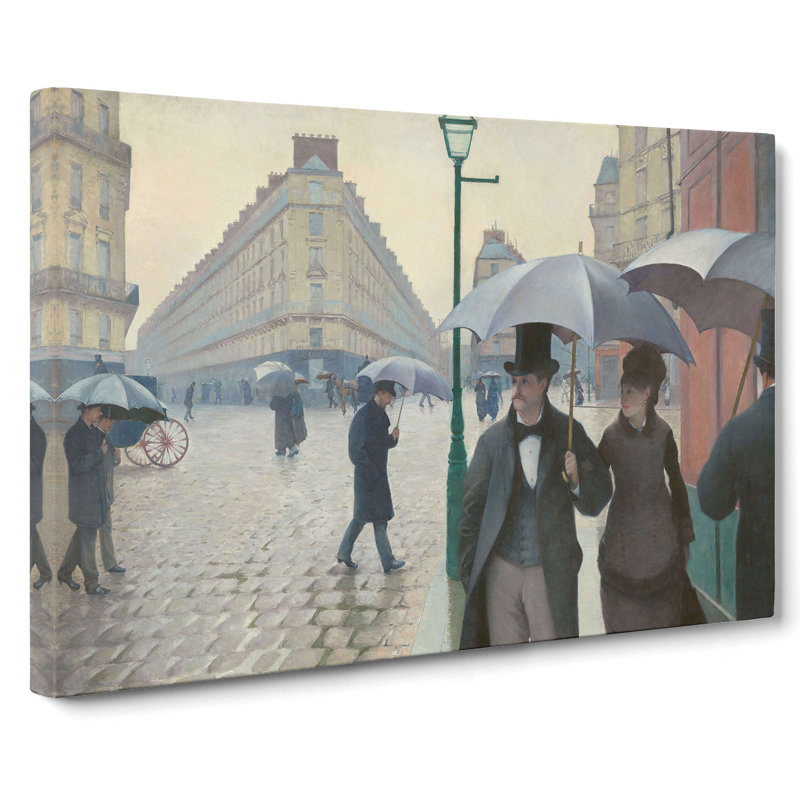 Paris Street On A Rainy Day by Gustave Caillebotte - Wrapped Canvas, 35cm H x 50cm W x 3cm D