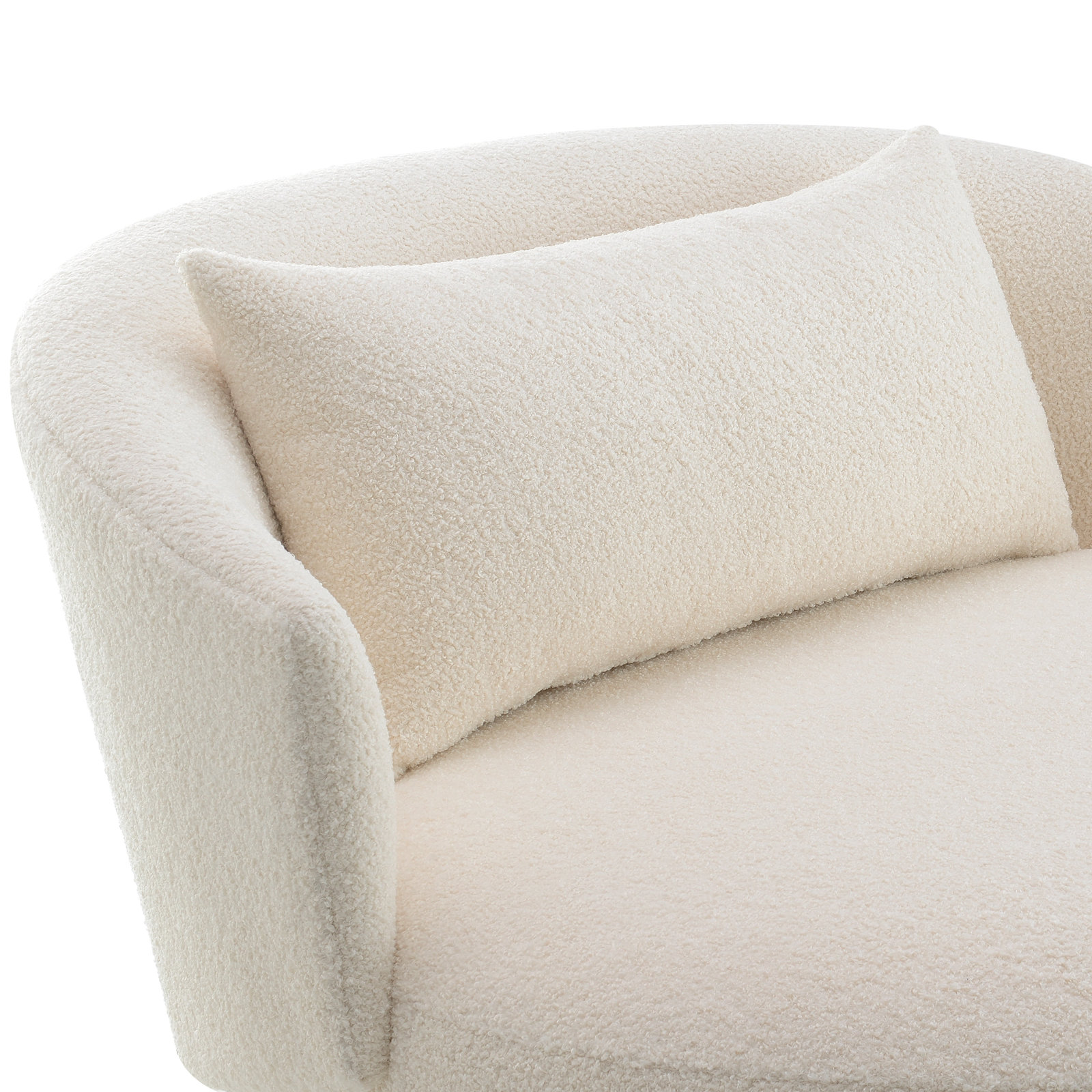 Boucle Sofa and Swivel Chair, Ivory