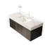 Meuble-lavabo moderne 48 po avec lavabo, plateau en pierre de Carrare blanc, grain de bois espresso