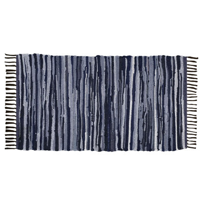 Tapis en coton 24 po x 36 po Chindi multicolore tissé à la main lavable et réversible pour le salon
