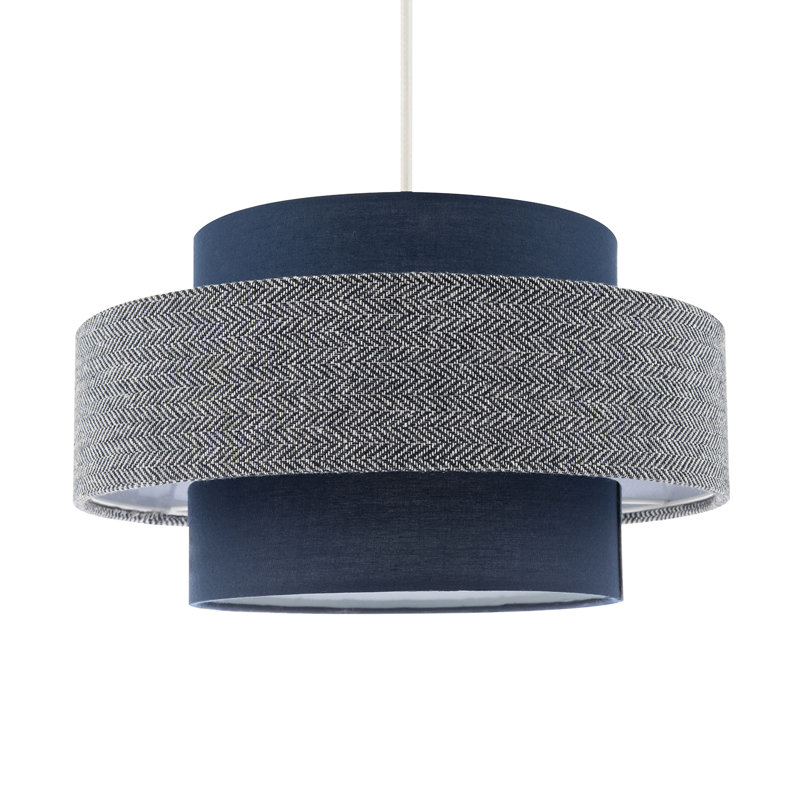 20cm H Fabric Drum Pendant Shade ( No Direct Attachment Method ) in Navy