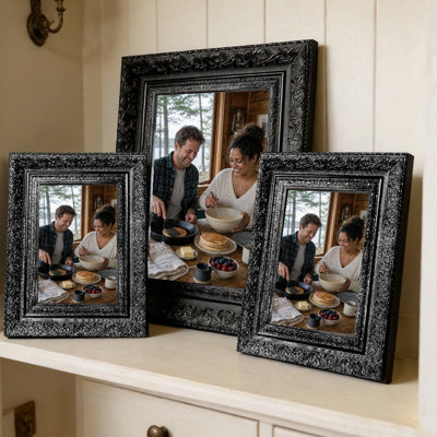 8" x 10" Black 3 PCS Wall Mounted Picture Frame for Wedding Gifts
