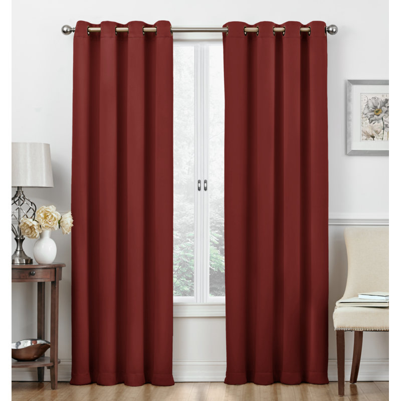 Frohna Room Darkening Curtain Pair, Burgundy