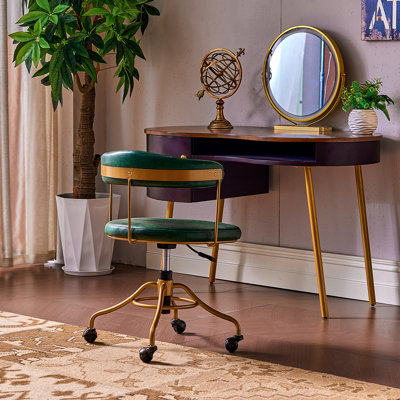 Furnmas Genuine Leather Swivel Task Chair