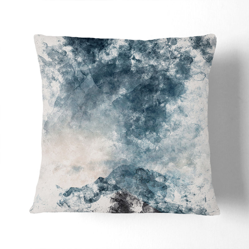 Cloud Touching the Mountains Cushion with Filling, Black, 40cm H x 40cm W x 15cm D