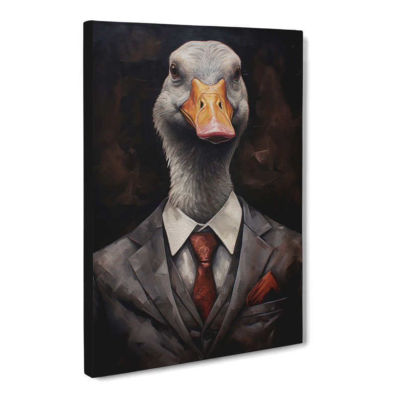 Goose in a Suit Painting - Wrapped Canvas, 76cm H x 50cm W x 3cm D