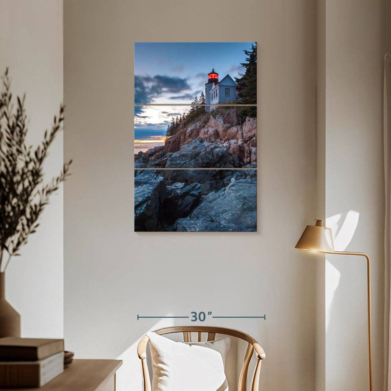 Phare de Bass Harbor, heure bleue, H 57 po x l 36 po