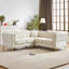 Canapé modulaire en L Chenille de 5 places de 81,5 pouces avec garniture cloutée et coussins en chenille-1186599850