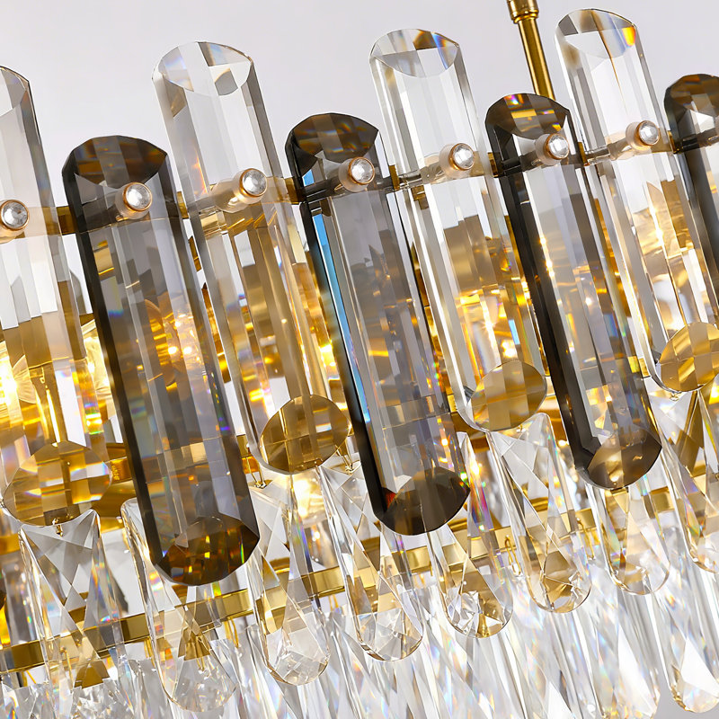 Lustre rectangulaire en cristal à 15 niveaux de 39,4 po Sams