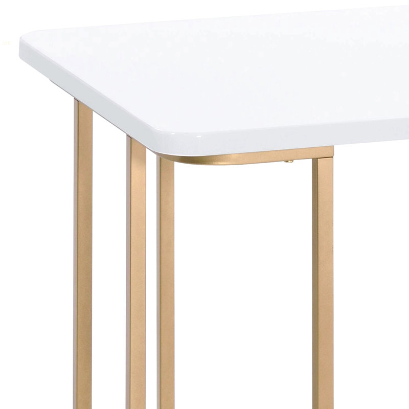 Bureau d'écriture blanc et doré