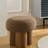 Mushroom Stool, Brown Lamb Wool Seat, Barrel PVC Pipe With Walnut Veneer-333115153-333115155