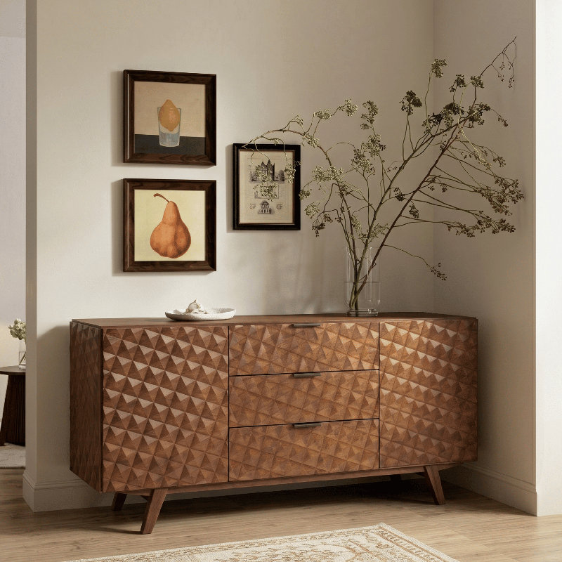  Buffet en bois massif Sapa, Dark Walnut