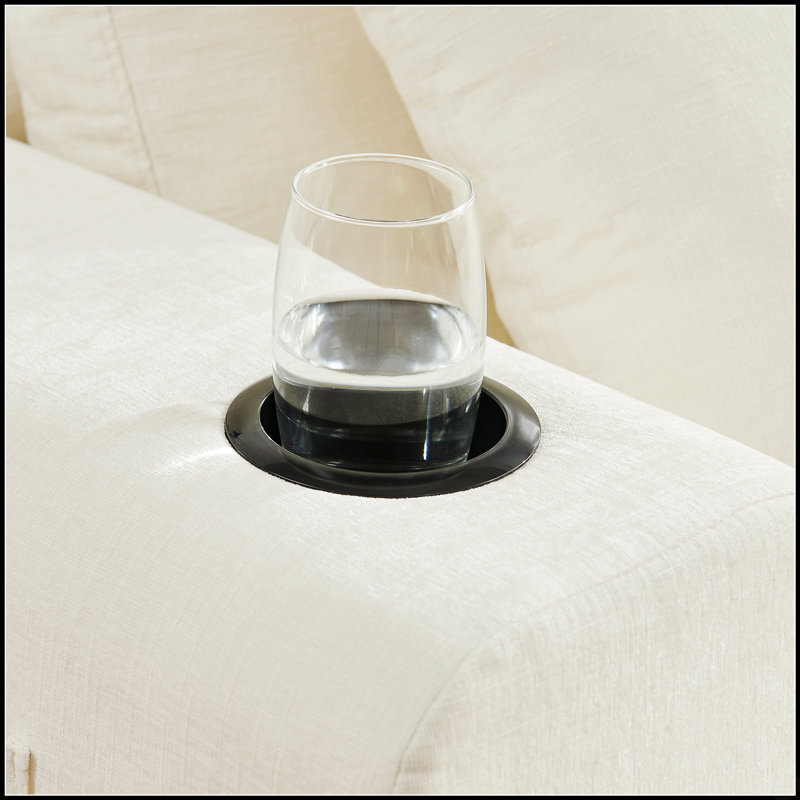Canapé modulaire modulaire en chenille avec méridienne et porte-gobelets pour un confort de salon flexible et un déplacement facile